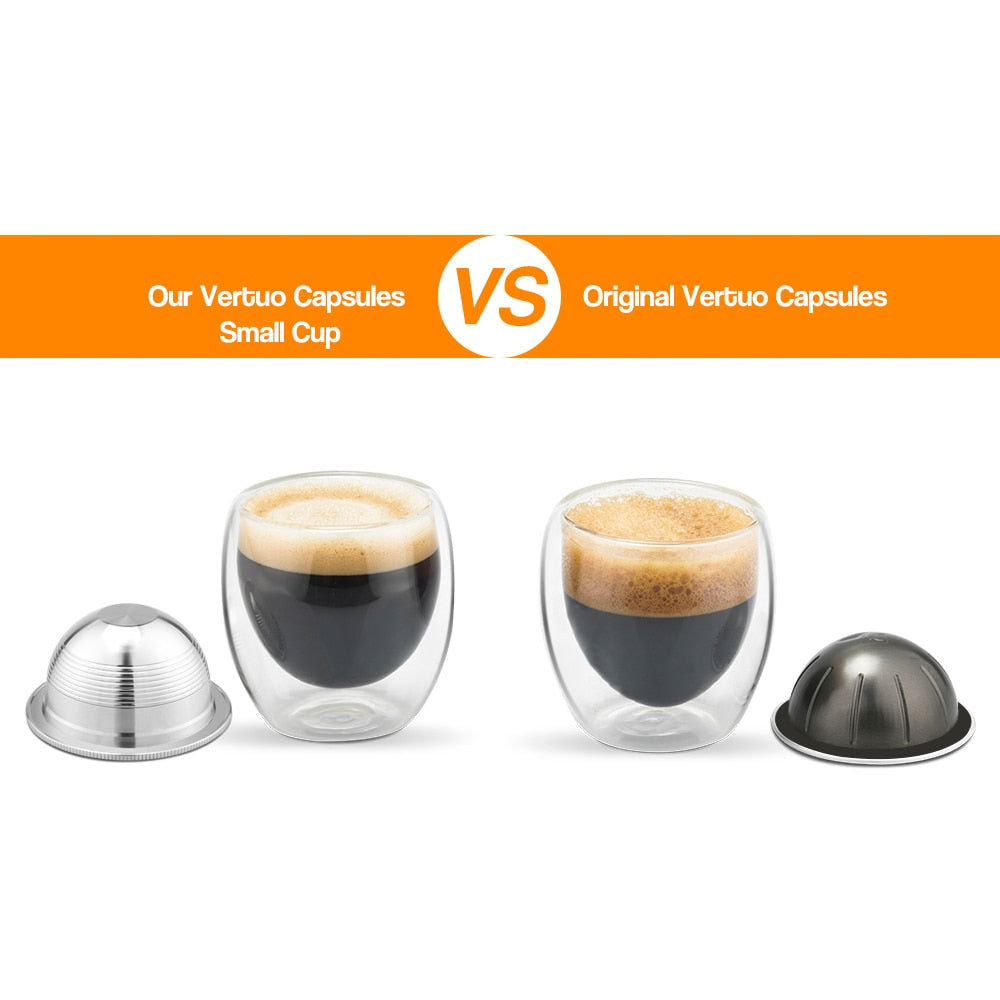 Eco-Friendly Nespresso Vertuoline Plus & Delonghi ENV150 Refillable Reusable Stainless Steel Coffee Filters Coffee Capsule Pod